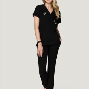 Women's Black Scrub Set